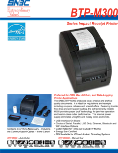 SNBC BTP-R880NP Thermal POS Receipt Printer with Power Supply USB and Ethernet 